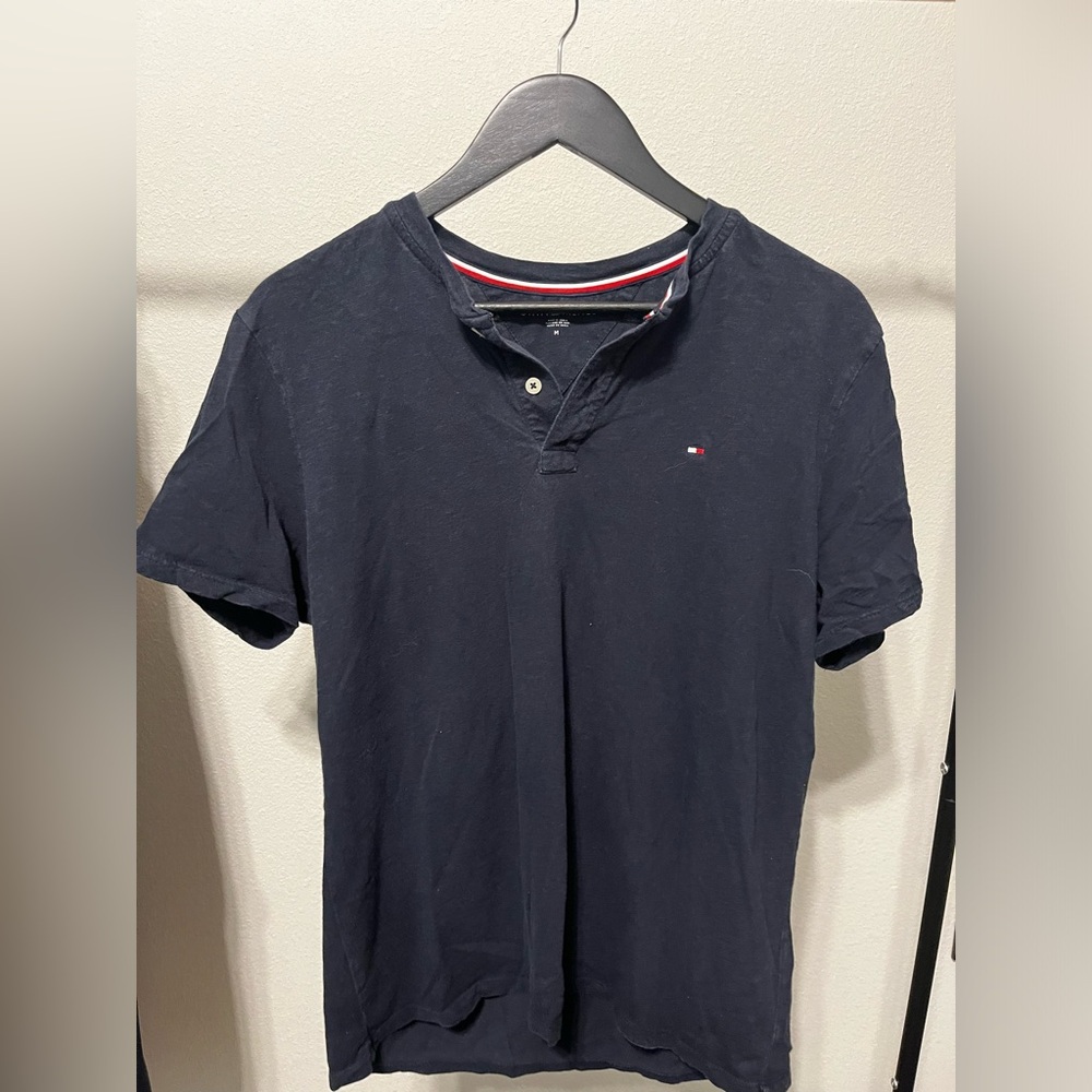 Tommy Hilfiger Medium Navy Blue Henley Shirt